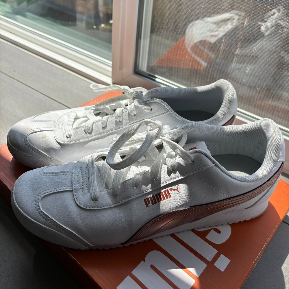 Puma Shoes (White/Rose Gold) - Size 8.5